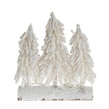 Decoratiune brazi albi cu zapada