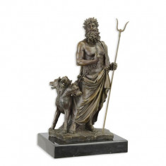 Hades si Cerberus - statueta din bronz pe soclu din marmura YY-113