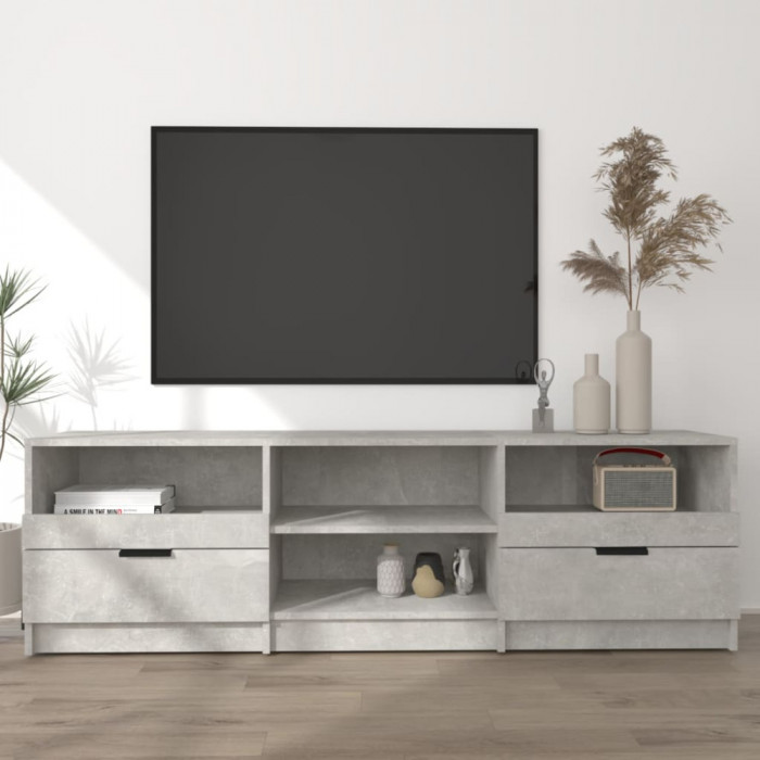 Comoda TV, gri beton, 150x33,5x45 cm, lemn prelucrat GartenMobel Dekor