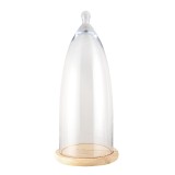 Cumpara ieftin Platou decorativ lemn cupola sticla 24x56 cm
