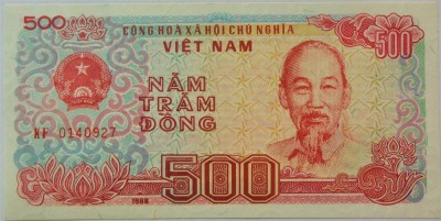 BANCNOTA COMUNISTA 500 DONG - VIETNAM, anul 1988 *cod 510 A = UNC foto