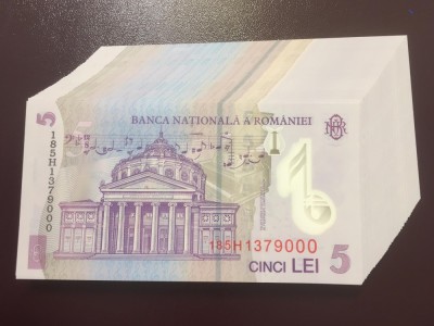 Romania 5 lei 2018 UNC foto