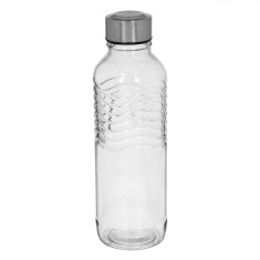 Sticlă Apă, Capac Metalic, Transparent, Capacitate 0,55L, 6.5x22.5cm
