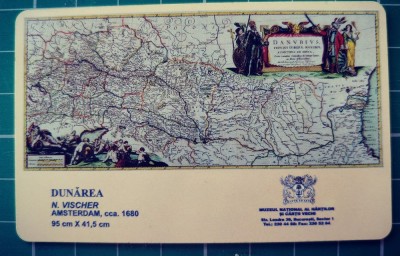 Cartela telefonica Romtelecom 100.000 lei Muzeul National al Hartilor si Cartilor Vechi 2004 2006 K4F59N numarul 13 Dunarea N.VISCHER Amsterdam 1680 foto