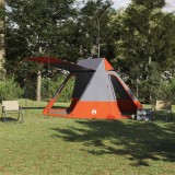 VidaXL Cort de Camping Gri și portocaliu 482 x 360 x 227 cm Poliester