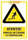 Semne atentie pericol de cadere cu denivelare