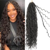 Păr pentru croșetat Faux Goddess Locs pre-bucle, 60 cm, pachet de 7 bucăți &ndash; Culoare 4#, Oem