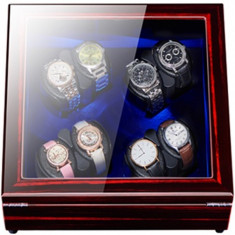 Cutie intors ceasuri automatice iUni, Watch Winder 8 Luxury Mahon-Negru foto