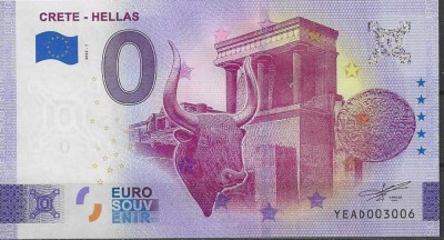 !!! 0 EURO SOUVENIR - GRECIA , CRETA , MINOTAURUL - 2022.1 - UNC foto