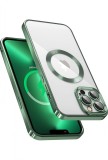 Huse silicon cu incarcare magetica wireless pentru Iphone 13 Pro Max Verde, Carcasa