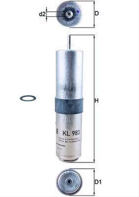 Filtru combustibil MAHLE KL983D foto