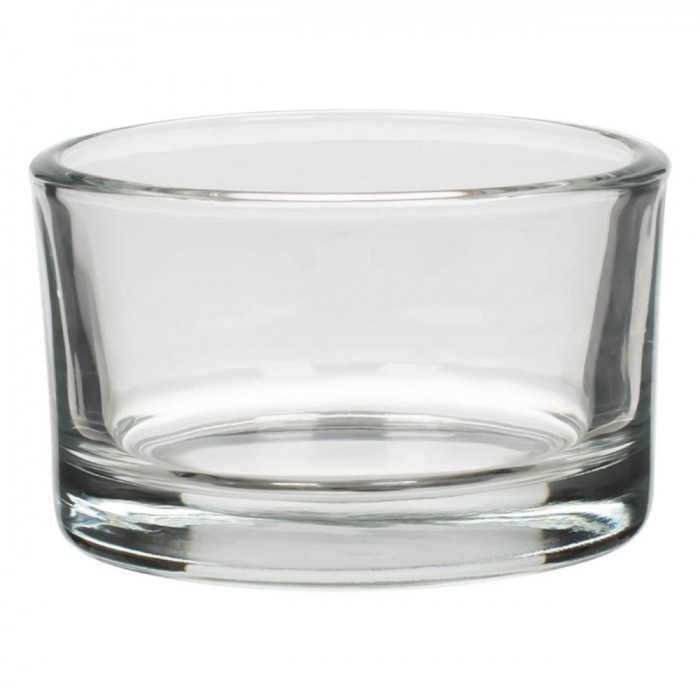 Suport Lumanare, Rotund, Sticla, Transparent, Dimensiuni 5.2x3.2cm