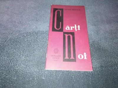 CATALOG CARTI NOI IANUARIE IUNIE 1967 EDITURA MEDICALA foto