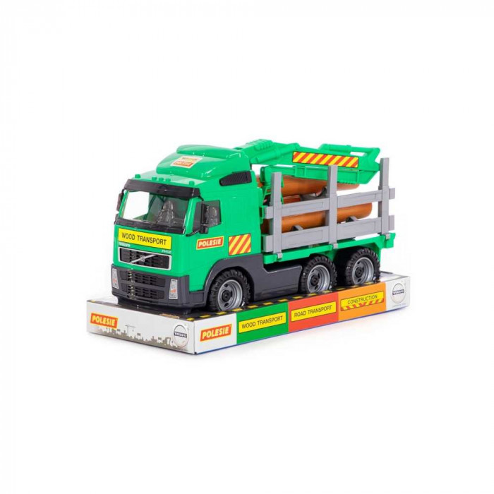 Camion cu lemne &ndash; Volvo PowerTruck, 45x19x25 cm, Wader