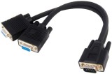Splitter VGA 15 pini tata la 2x VGA mama 15 pini crem, Oem