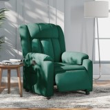 VidaXL Fotoliu rabatabil electric, verde &icirc;nchis, material textil