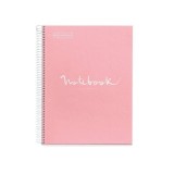 Caiet cu spira Miquelrius Emotions, A4, liniatura punctata, 80 file, coperta carton dur plastifiat, roz