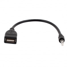 Cablu USB 2.0 A mama - Jack 3.5mm 4P, 0.2m, negru