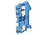 Conector &Icirc;mbinare Șine 1 Pista 3 Borne Albastru 0.14-4mm2