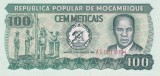 Bancnota Mozambic 100 Meticais 1980 - P126 UNC ( mai rara )