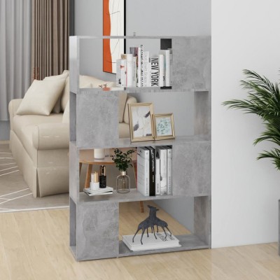 vidaXL Bibliotecă/Separator cameră, gri beton, 80x24x124,5 cm, PAL 809138 foto
