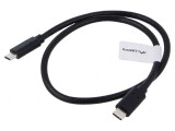 Cablu USB 3.1 USB C Aurit 0,5m Negru