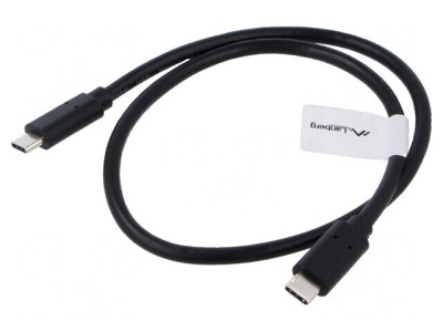 Cablu USB 3.1 USB C Aurit 0,5m Negru foto