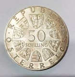 AUSTRIA 50 SCHILLING 1978 ARGINT FRANZ SCHUBERT STARE AUNC UNC