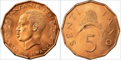 Tanzania 1981 - 5 senti UNC foto