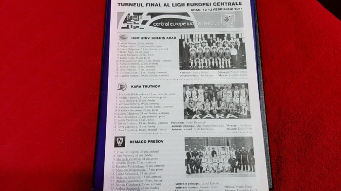 program Turneu Final Cupa Eur. Centrale