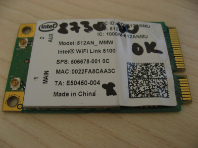 Placa wireless laptop HP Elitebook 8730w, Intel WiFi Link 5100, 506678-001 foto