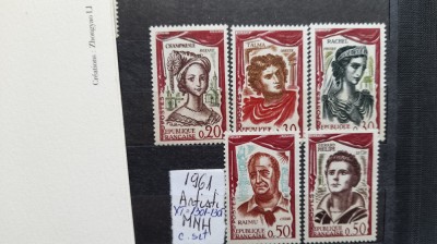 1961-Franta YT=1301-1305 5val c set MNH foto