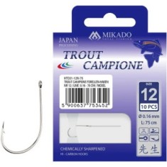 Carlige Legate Mikado Trout Campione, 150cm, Nr.2, 0.25mm, 10buc/pac foto