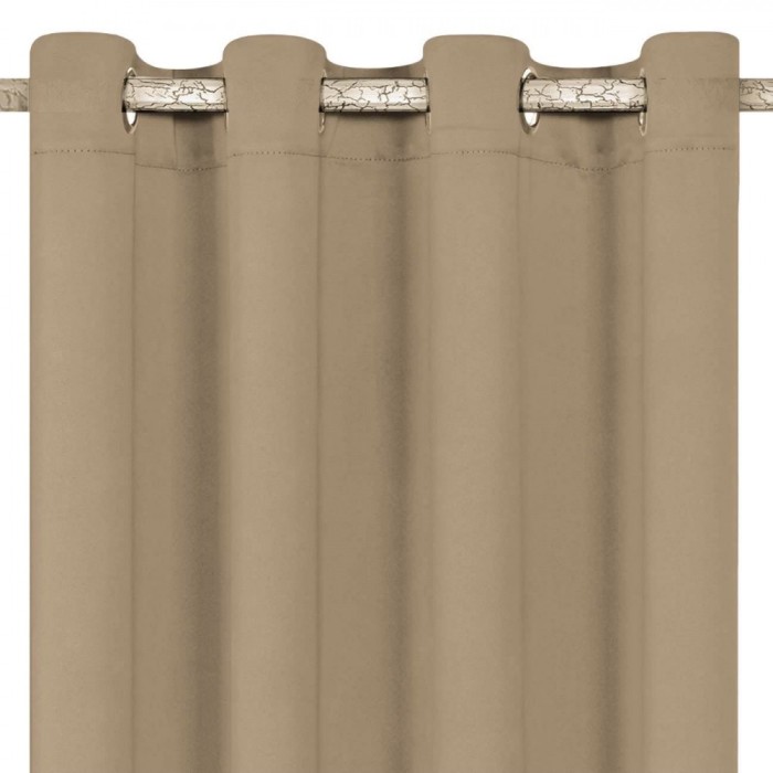 Draperie Decorativă, Taupe, Inele 4cm, 140x260cm