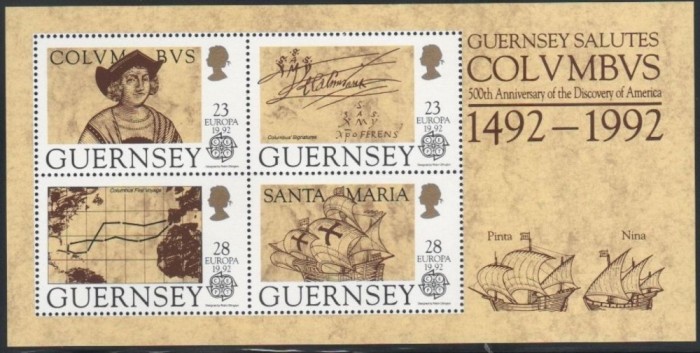 GUERNSEY 1992 EUROPA CEPT COLUMB