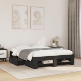 Cumpara ieftin Cadru de pat, negru, 140x190 cm, lemn prelucrat