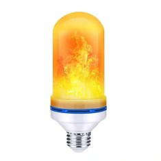 Bec LED, efect de flacara, lumina calda, 9 W, E27, protectie IP44, 3 moduri de iluminare, 15 x 6 cm