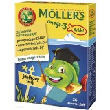 Pestișori gumati Omega-3 M&ouml;ller&amp;#039;s, aromă de mere, fără zahăr, 36 jeleuri