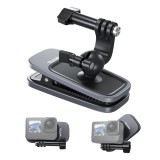 Clips Telesin prindere bretele rucsac, baza magnetica, compatibil GoPro Hero 13,12,11,10,9,8,7,6,5, DJI Osmo Action 3, Insta 360