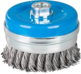 Perie cupa din sarma &icirc;mpletita 90 mm M14x2 pentru polizor unghiular