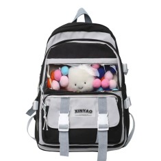 Ghiozdan de scoala MBrands, cu decoratie plus Negru