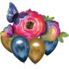 Buchet 5 baloane decorative, Satin Luxe Floare si Fluture, Anagram