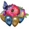 Buchet 5 baloane decorative, Satin Luxe Floare si Fluture