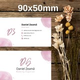 Carte de Vizita Model 6 Alb si Roz , Organizator de Nunti