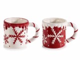 Cumpara ieftin Set 4 cani Craciun ceramica 9.5x9.5 cm, 400 ml