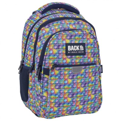 Ghiozdan ergonomic de copii pentru scoala, BackUP, 4 compartimente, model POP IT PLB5P17 foto