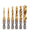 Set profesional cu 6 piese, gaurire + filet, m3 - m10, duritate medie (galben)