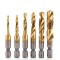 Set profesional cu 6 piese, gaurire + filet, m3 - m10, duritate medie (galben)