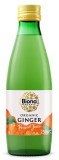Suc de ghimbir bio Biona 250ml, 97% ghimbir, 3% lamaie, fara zahar adaugat, ambalaj sticla