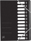 Mapa Carton Pentru Sortare Cu 12 Separatoare Si Index, Elastic Pe Colturi, Oxford Top File - Negru